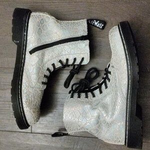 Dr. Martens 1460 Pascal J Metallic Mermaid Print Combat Boots